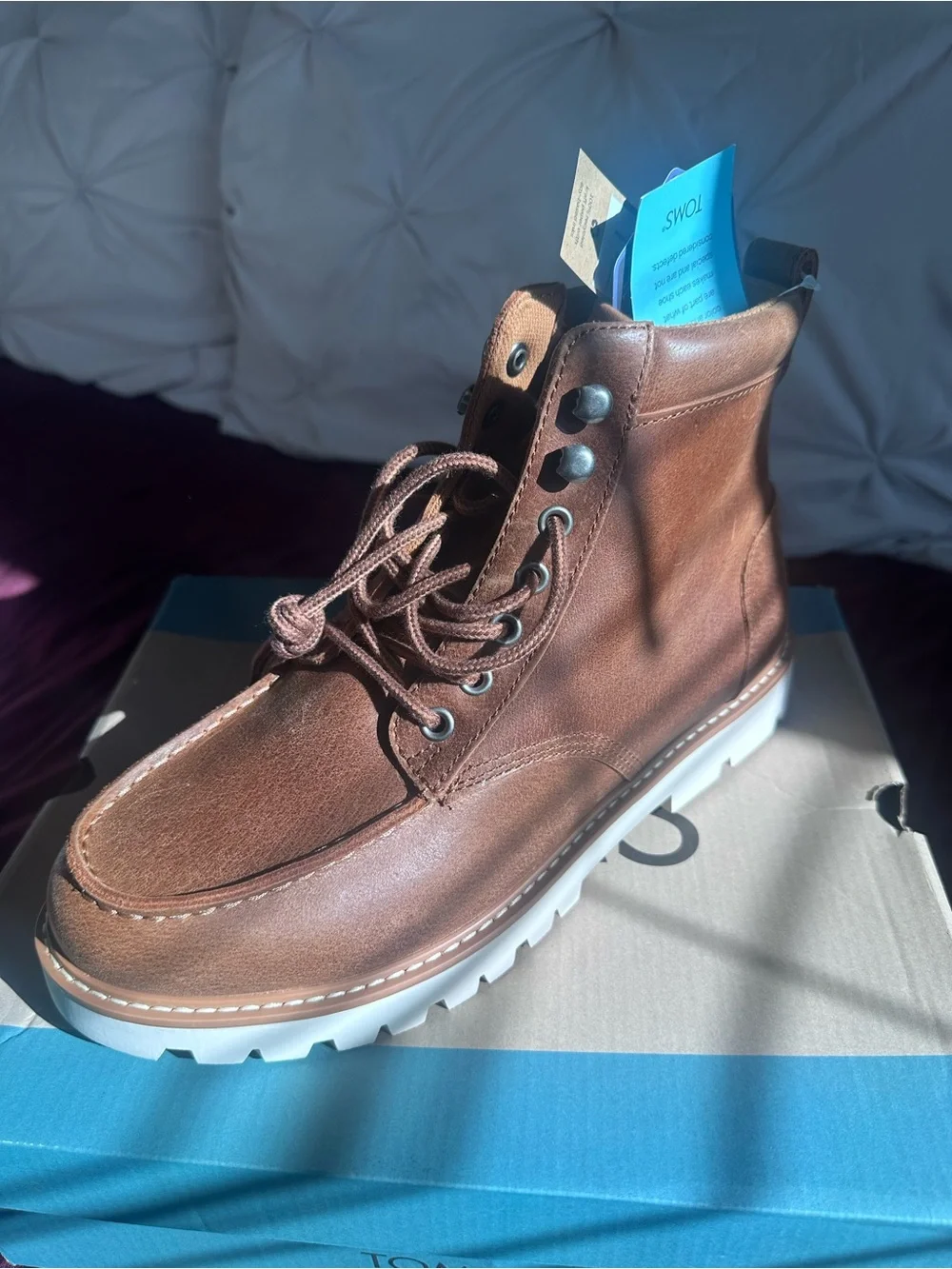 Toms Brown Leather Chukka Boot with White Sole